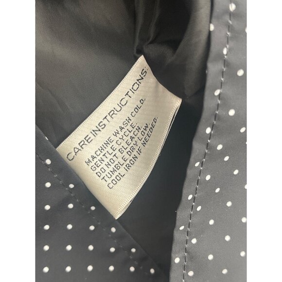 Gallery Women Black White Polka Dot Water Repellent Raincoat Size L - Picture 9 of 10